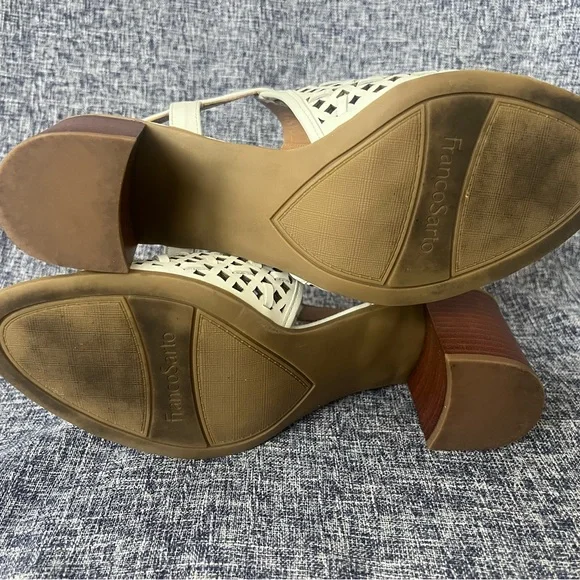 Franco Sarto white leather woven sandals. Size 8 - Picture 4 of 4
